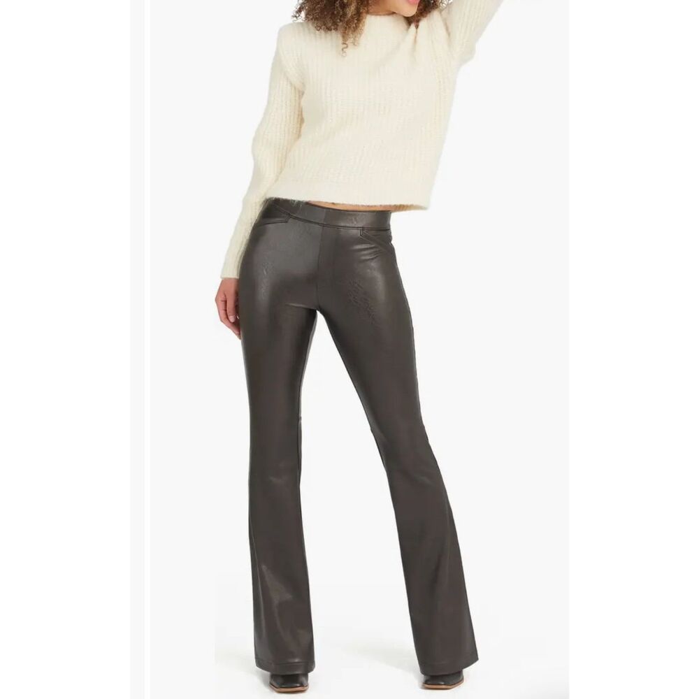 SPANX Faux Leather Flare Leg Pull-On Pants